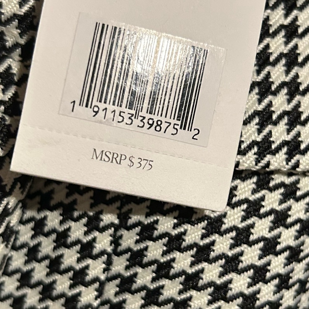 Jason Wu Black White Houndstooth Wrap Blazer Dress Size Large New - Picture 6 of 7